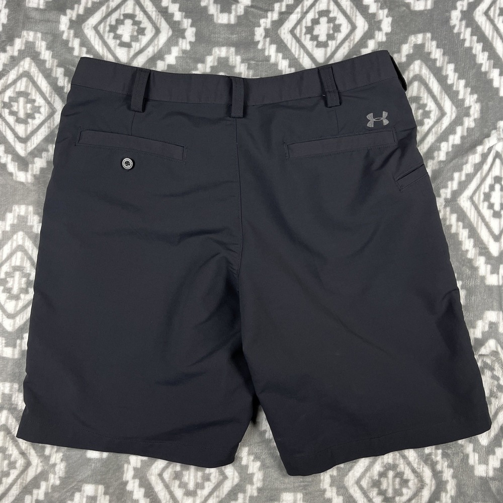 Under Armour Leaderboard Golf Shorts Mens 36 Black Lightweight Stretch Causal - Picture 9 of 10